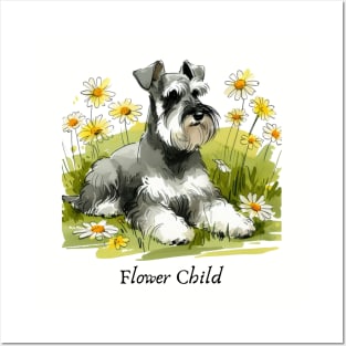 Flower Child - Schnauzer Posters and Art